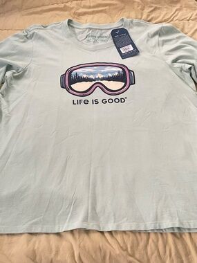 LIFE IS GOOD GOGGLES TRAIL CRUSHER TEE LONG SLEEVE SIZE XL NWT